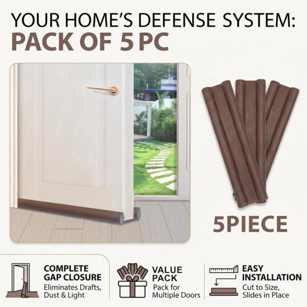 Door Gap Filler 39 Inch Bottom Sealing Strip for Doors, Baby Safety Door Guard (Pack of 5)